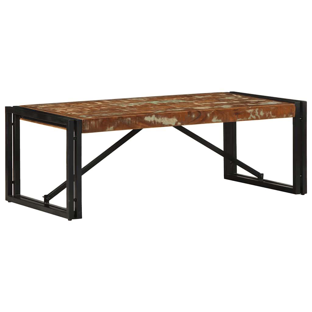 Sofabord 100x50x35 cm massivt genbrugstræ flerfarvet