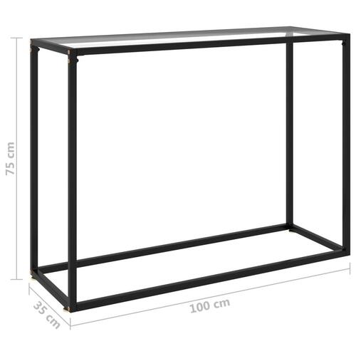 Konsolbord 100x35x75 cm hærdet glas transparent