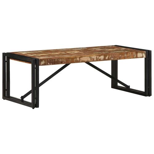 Sofabord 100x50x35 cm massivt genbrugstræ flerfarvet