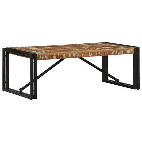 Sofabord 100x50x35 cm massivt genbrugstræ flerfarvet