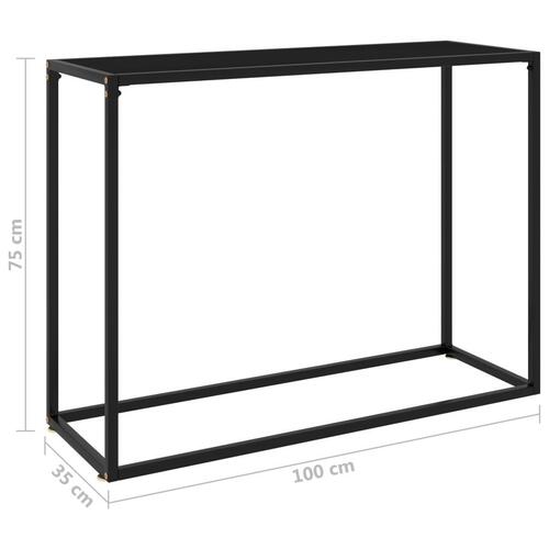 Konsolbord 100x35x75 cm hærdet glas sort