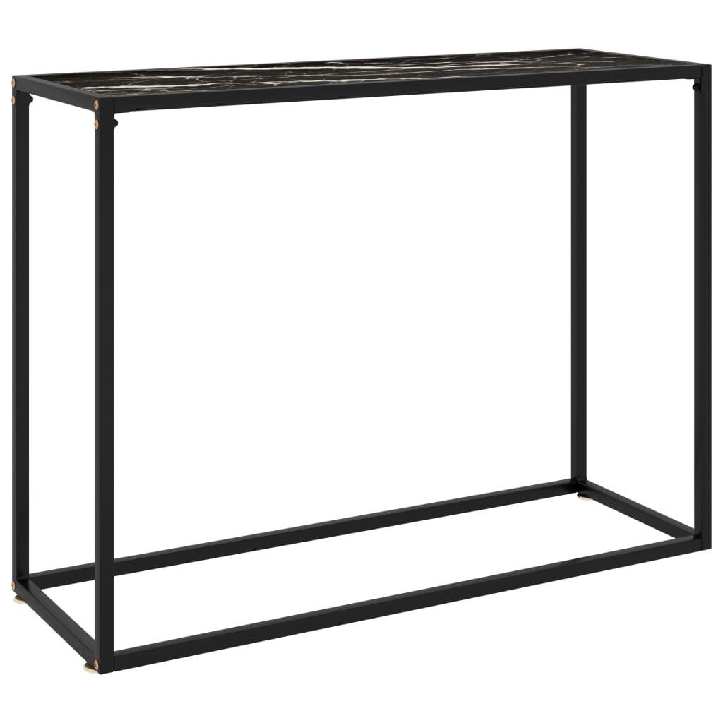 Konsolbord 100x35x75 cm hærdet glas sort