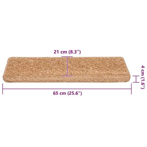 Trappemåtter 30 stk. 65x21x4 cm beige