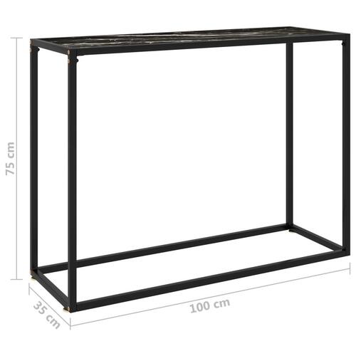 Konsolbord 100x35x75 cm hærdet glas sort
