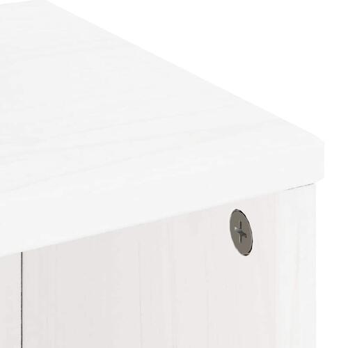 Sideskab ODDA med skuffer 40x24x79 cm massivt fyrretræ hvid