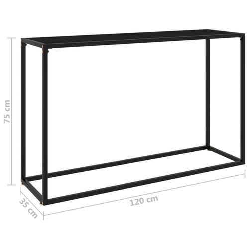 Konsolbord 120x35x75 cm hærdet glas sort