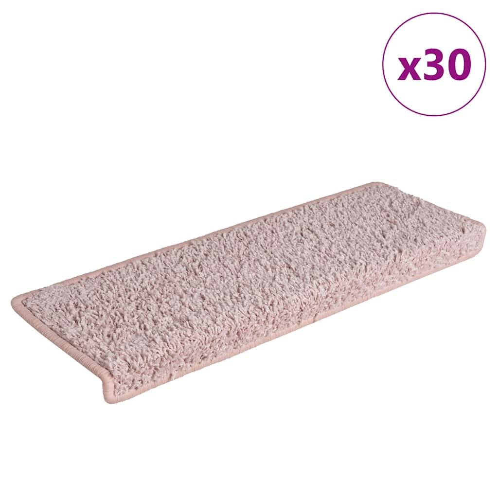 Trappemåtter 30 stk. 65x21x4 cm hvid og lyserød