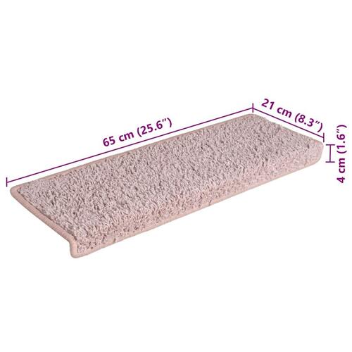 Trappemåtter 30 stk. 65x21x4 cm hvid og lyserød