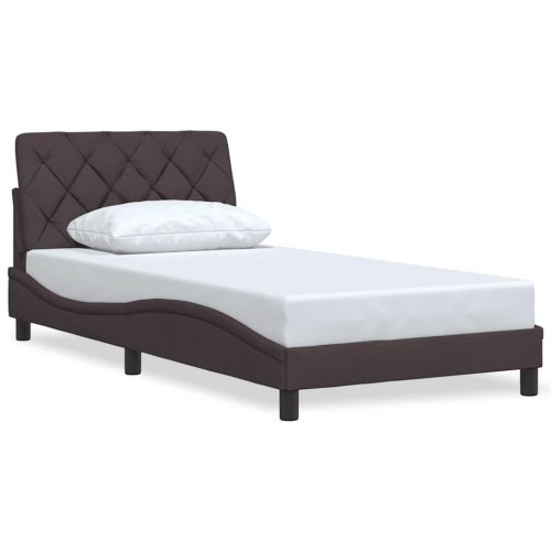 Sengeramme uden madras Mørkebrun 100x200 cm Stof