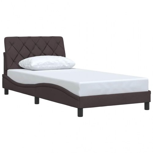 Sengeramme uden madras Mørkebrun 100x200 cm Stof