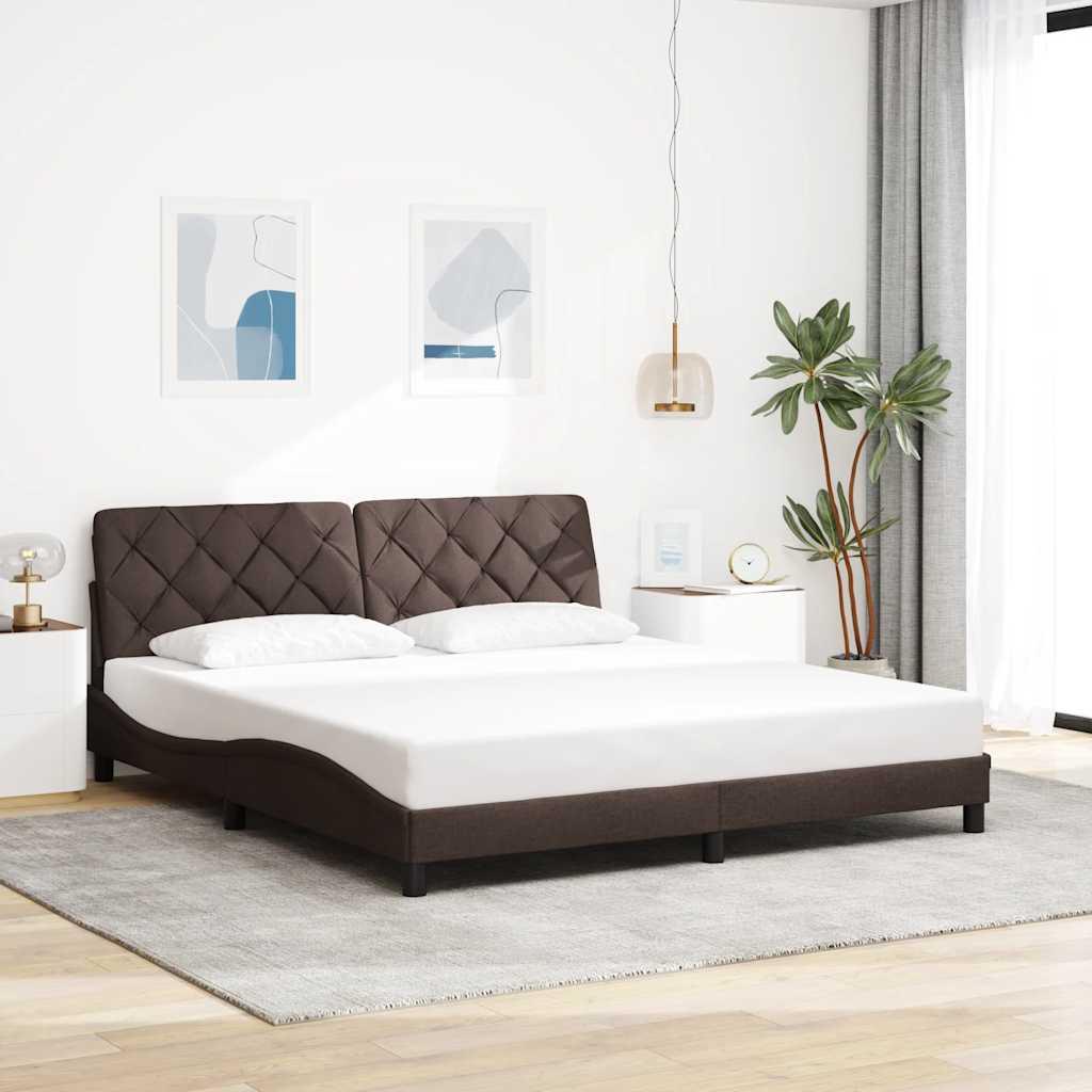 Sengeramme uden madras 180x200 cm stof mørkebrun