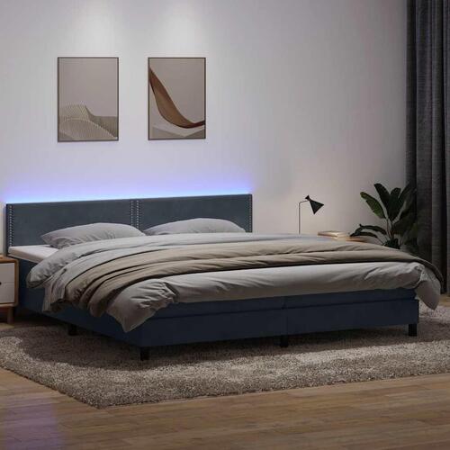 Kontinentalseng med madras 200x210 cm fløjl mørkegrå