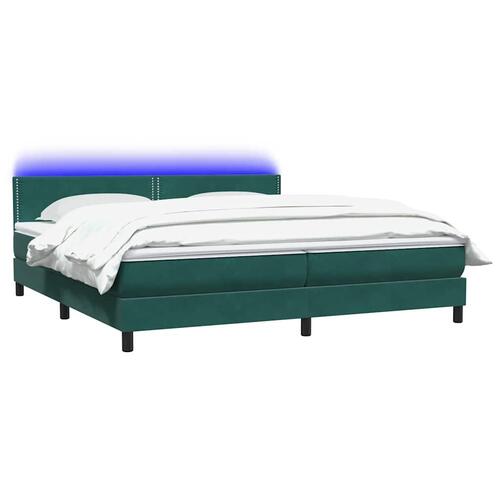Kontinentalseng med madras 200x210 cm fløjl mørkegrøn