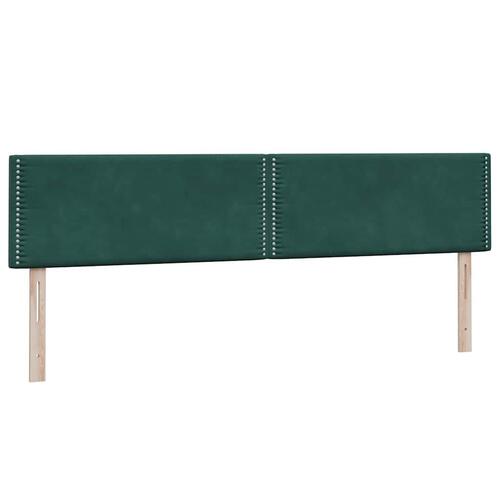 Kontinentalseng med madras 200x210 cm fløjl mørkegrøn