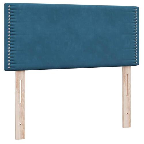 Kontinentalseng med madras mørkeblå 90x220 cm fløjl