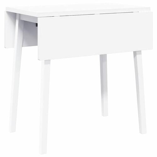 Spisebord massivt gummitræ hvid