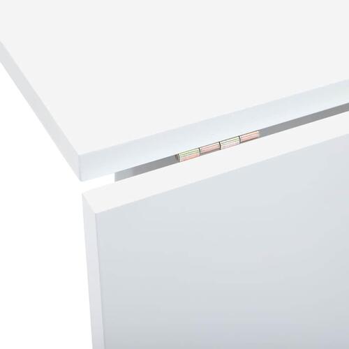 Spisebord massivt gummitræ hvid