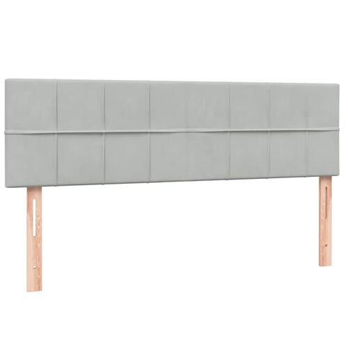 Kontinentalseng med madras 140x220 cm fløjl lysegrå