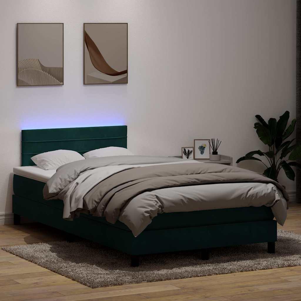 Kontinentalseng med madras 120x210 cm fløjl mørkegrøn