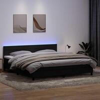 Kontinentalseng med madras 200x210 cm fløjl sort