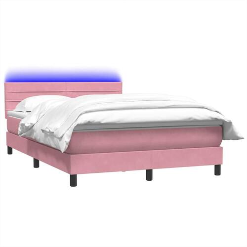 Kontinentalseng med madras 160x210 cm fløjl lyserød