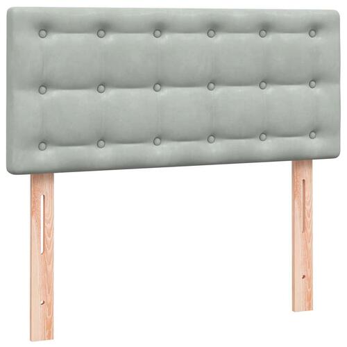 Kontinentalseng med madras lysegrå 90x220 cm fløjl