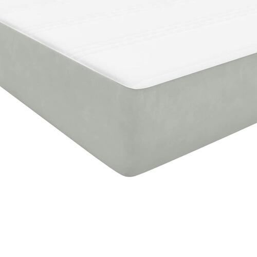 Kontinentalseng med madras lysegrå 90x210 cm fløjl