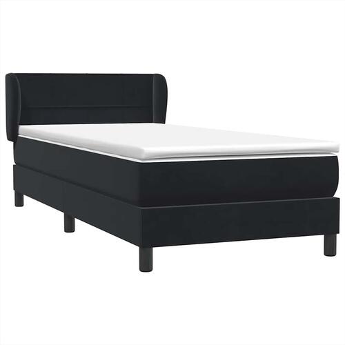 Kontinentalseng med madras 90x210 cm fløjl sort