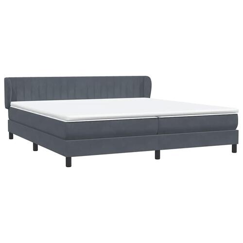 Kontinentalseng med madrasser 200x210 cm fløjl mørkegrå