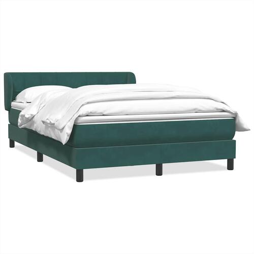 Kontinentalseng med madras 140x210 cm fløjl mørkegrøn