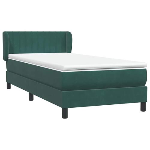Kontinentalseng med madras 100x210 cm fløjl mørkegrøn