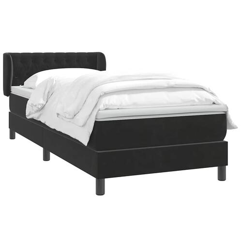 Kontinentalseng med madras 90x210 cm fløjl sort