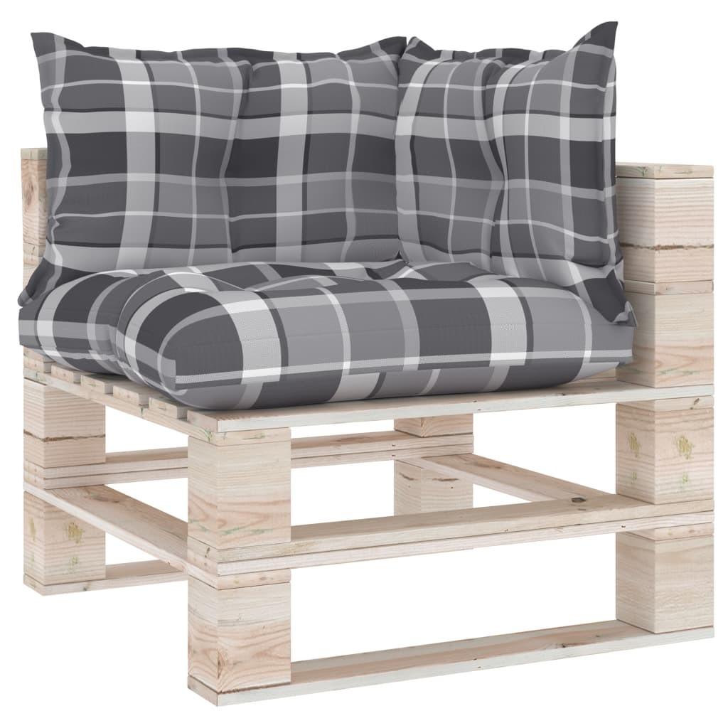 Pallehynder 3 stk. stof gråternet