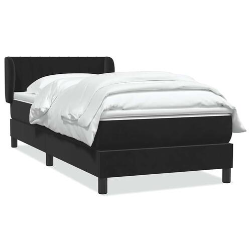 Kontinentalseng med madras 90x210 cm fløjl sort