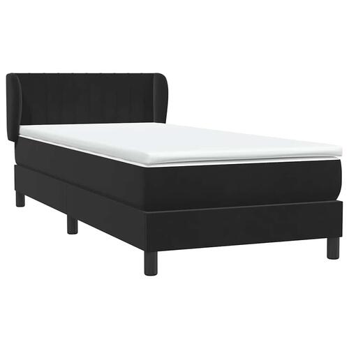 Kontinentalseng med madras 90x210 cm fløjl sort