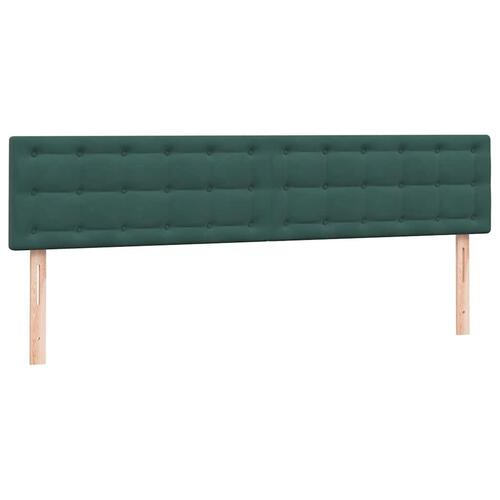 Kontinentalseng med madrasser 200x210 cm fløjl mørkegrøn