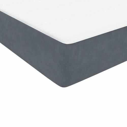 Kontinentalseng med madras mørkegrå 80x210 cm fløjl