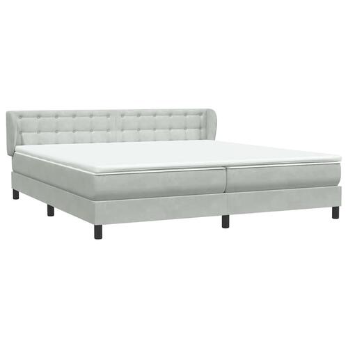 Kontinentalseng med madrasser 200x210 cm fløjl lysegrå