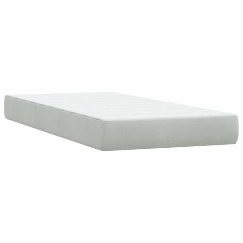 Kontinentalseng med madrasser 200x210 cm fløjl lysegrå