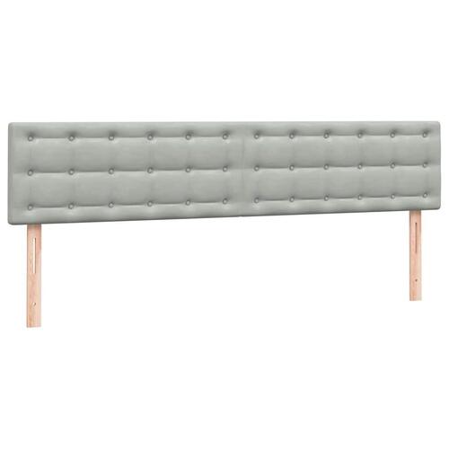 Kontinentalseng med madrasser 200x210 cm fløjl lysegrå