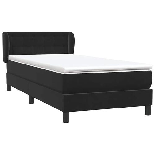 Kontinentalseng med madras 90x210 cm fløjl sort