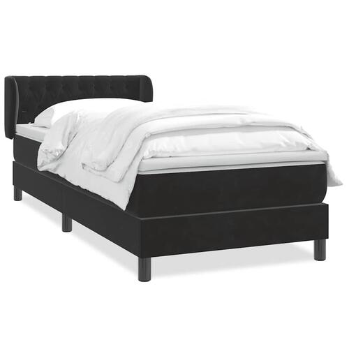 Kontinentalseng med madras 100x210 cm fløjl Sort