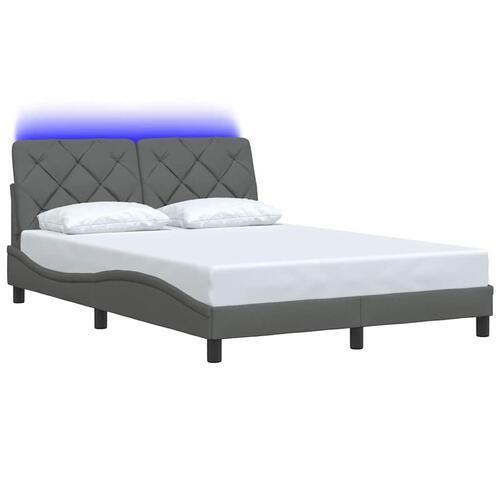 Sengeramme med LED uden madras 120x200 cm stof mørkegrå