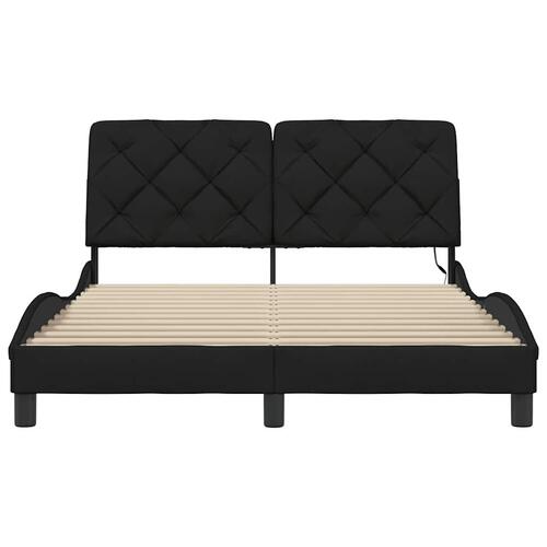 Sengeramme med LED uden madras 140x190 cm stof sort