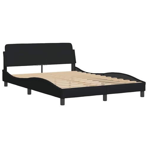 Sengeramme med LED uden madras 140x190 cm stof sort