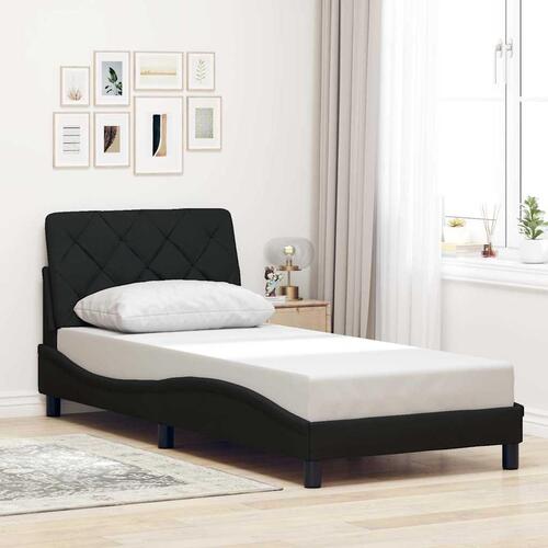 Sengeramme med LED uden madras 90x200 cm stof sort