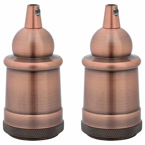Lampeholdere 2 stk rød bronze E27