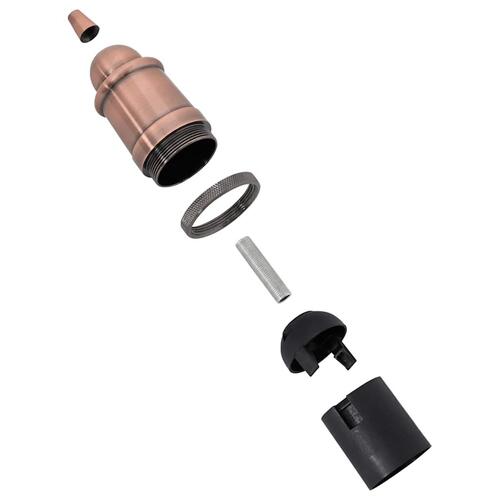 Lampeholdere 2 stk rød bronze E27