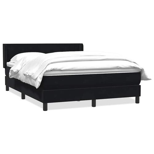 Boxspring seng med madras Sort 160x220 cm Fløjl