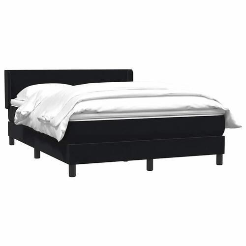 Boxspring seng med madras Sort 160x220 cm Fløjl